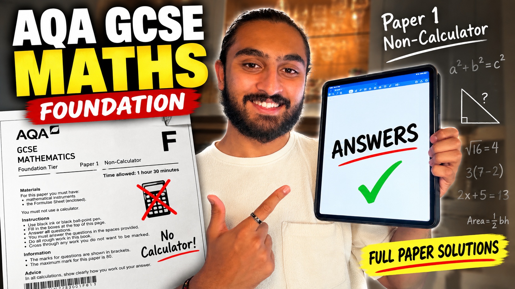 AQA GCSE Maths Foundation Paper 1 Answers thumbnail